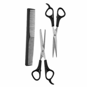 Ensemble de 3 Ciseaux et Peigne Professionnels pour Coupe et Amincissement - Accessoires Coiffeur Essentiels
