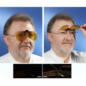 Clip pour lunettes de nuit - Vision claire et confortable pour vos trajets nocturnes