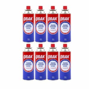 Lot de 8 Cartouches Gaz Butane Qbak MSF-1A 227g - Idéal Camping, Réchaud Portable, Randonnée, Anti-Fuite
