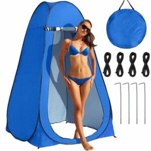 Tente de Douche Portable Cobye Pop-up 120x120x190 cm - Vestiaire de Changement en Polyester pour Camping - Bleu