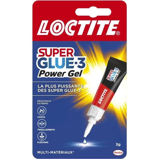 Colle Cyanocrylate LOCTITE Super Glue 3P - Power Gel - Tube 3g, Idéale pour Réparations Rapides
