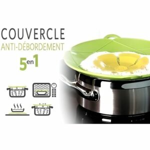 Couvercle 5 en 1 anti-débordement : l'accessoire indispensable pour cuisiner sans stress !