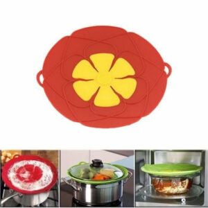 Cuiseur Vapeur TOFOCO avec Couvercle Anti-Débordement en Silicone - Rouge, Idéal pour une Cuisine Saine !