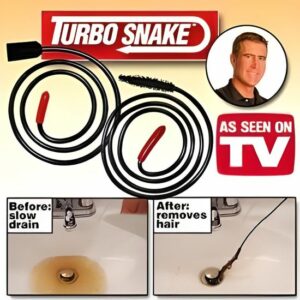 Débouchoir Turbo Sink Snake : Débouchage Efficace pour Éviers et Canalisations, Solution Anti-Blocage