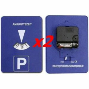 Pack de 2 Disques de Stationnement Automatique avec Horloge - Idéal pour Zone Bleue