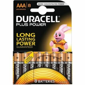 DURACELL Plus Power AAA - Pack de 8 Piles Rechargeables pour une Longue Durée