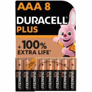 Pack de 8 Piles Alcalines Duracell Plus AAA 1.5V LR03 - Performance Fiable et Longue Durée