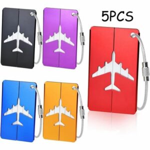 Étiquette de Bagage Étanche en Aluminium - 5 Couleurs Élégantes - Format Compact 7.5x4.5cm