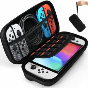 Etui Rigide pour Nintendo Switch OLED - Housse de Transport Anti-Choc avec Espace de Rangement