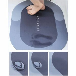 Tapis de Bain Antidérapant 40x60cm - Super Absorbant, Sécurisé et Confortable - Gris Élégant