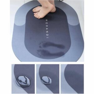 Tapis de Bain Antidérapant RESTEQ 40x60cm - Ultra Absorbant en Gris - Confort et Sécurité pour Votre Salle de Bain