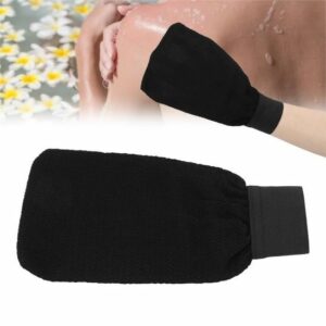 Gant Exfoliant Noir - Douche Exfoliante Lavable en Synthétique pour Peau Douce et Éclatante