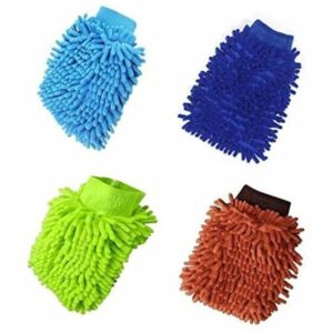 Gants de Lavage Microfibre 4pcs - Idéaux pour Nettoyer Voitures et Cuisine, Pratiques et Efficaces