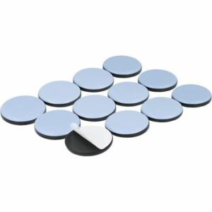 Pack de 12 patins autocollants en téflon 40 mm - Glisseurs ronds pour meubles et objets