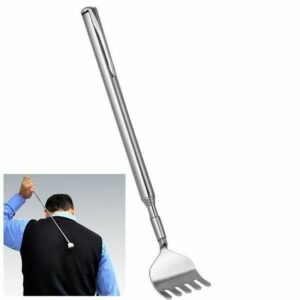 Gratte-dos télescopique en acier inoxydable - Massager extensible argenté pour un soulagement optimal