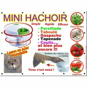 Hachoir Manuel 3 Lames en Inox + Batteur - Idéal pour une Cuisine Pratique et Efficace