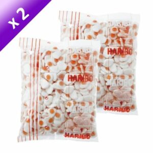 HARIBO Oeufs au Plat 1.5kg - Lot de 2 Délices Gélifiés Irresistibles!