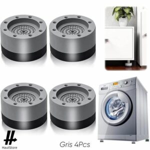 Patins Anti-Vibration en Caoutchouc - 4 Pièces pour Lave-Linge et Sèche-Linge - Gris 3.5cm - HautStore