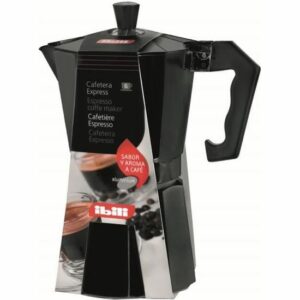 Cafetière Expresso italienne Noire - 12 Tasses, 600 ml en Aluminium pour un Café Parfait