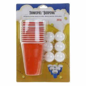 Beer Pong Party Set - 24 Gobelets Bleus et Rouges + Balles de Ping Pong - Idéal pour vos Fêtes