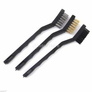 Set de 3 mini-brosses métalliques assorties pour un nettoyage et polissage efficace