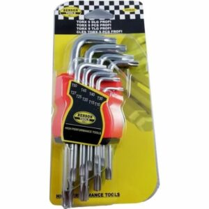 Jeu de 9 Clés Torx Étoile en Chrome Vanadium - T10 à T50 pour Bricolage et Mécanique