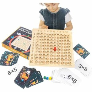Jeu de Plateau Montessori en Bois - Puzzle Mathématique Éducatif pour Enfants - Multiplication Amusante
