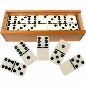 Jeu de dominos double six 28 pièces - Boîte refermable -