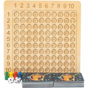 Table de Multiplication en Bois AMOUNE - Jouet Éducatif Mathématique pour Enfants 3 ans et Plus - Mixte