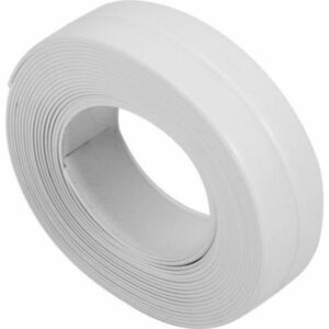 Ruban Étanche Autocollant en PVC pour Coins de Mur - Joint de Calfeutrage pour Bain et Cuisine (Blanc 22mm x 3.2m)