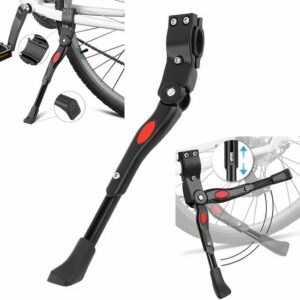 Kit de béquille latérale réglable en aluminium - Accessoire vélo route et VTT Noir