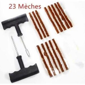 Kit de Réparation Pneus avec Mèches - Solution Pratique pour Voitures et Camionnettes - Recharge Incluse