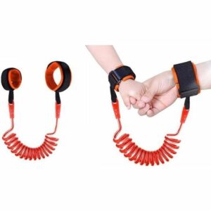 Bracelet Anti-Perte Orange pour Enfant - Cordon Sécurisé pour Bébé et Enfant, Attache Poignet Pratique