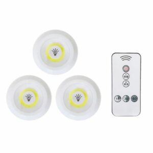 Pack de 3 Lampes LED Sans Fil Tactiles avec Télécommande - Idéales pour Placards et Rangement