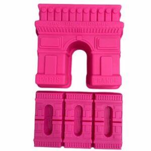 Lot de 2 Moules en Silicone Arc de Triomphe - Gâteaux Parisien Grand & Petit - Rose