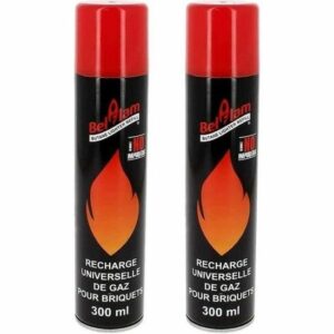 Lot de 2 recharges de gaz 300 ml pour briquets et chalumeaux - Tabac du Bassigny