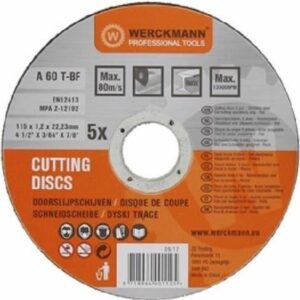 Lot de 5 Disques à Meuler Werckmann Ø 125 mm en Acier Inox - Performance 80 m/s pour un Meulage Précis