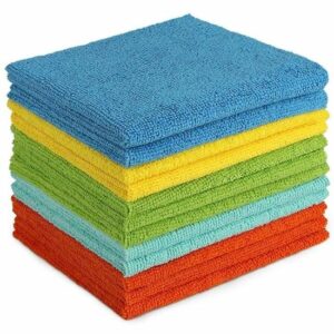 Lot de 12 Chiffons Microfibre Ultra Doux et Absorbants - Torchons Non Pelucheux pour un Nettoyage Efficace