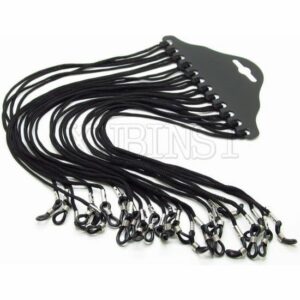 Lot de 12 Cordons Noir en Synthétique - 62 cm, Idéal pour Vos Projets Créatifs et DIY