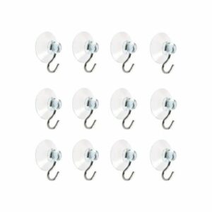 Lot de 12 Crochets Muraux avec Ventouse - Pratiques et Élégants en Plastique Blanc