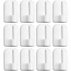 Pack de 12 Crochets Adhésifs Blancs pour Rideaux - Pratiques et Esthétiques