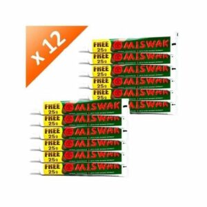 12 Dentifrices Miswak au Siwak - Blanchiment Naturel & Fraîcheur Durable - 75g Chacun