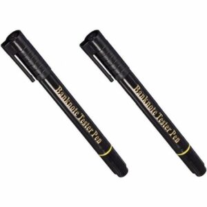 Lot de 2 Stylos 2 en 1 : Détecteurs de Faux Billets et Stylo Bille pour Euros, Dollars, Livres