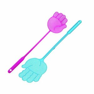 Set de 2 Tapettes à Mouches Main - 48,5 cm - Couleurs Variées (Jaune, Vert, Bleu, Rouge, Violet)