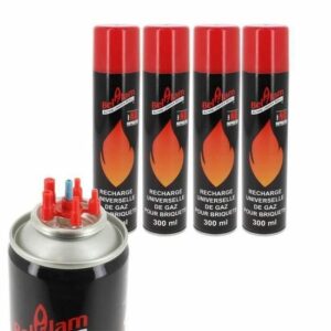 Pack de 4 Recharges Gaz Butane 300 ml pour Briquet - Qualité Supérieure à Prix Imbattable !