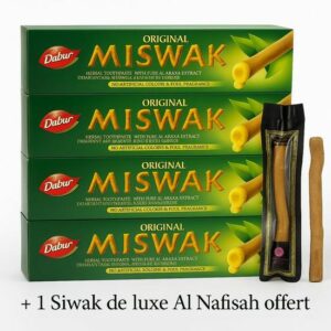 Dentifrice Miswak Blanchiment Naturel Dabur - 4 Tubes de 75g + Siwak de Luxe Al Nafisah Offert !
