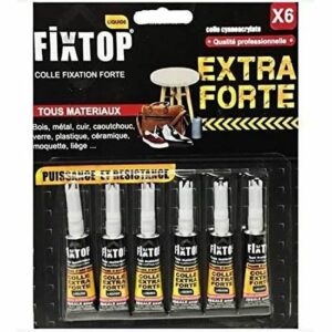 Pack de 6 Colles Extra Fortes - Idéal pour Bricolage Bois, Métal, Cuir et Verre - A546