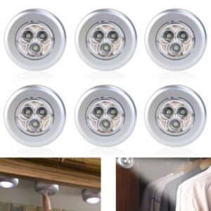 Lot de 6 Spots LED Autocollants - Éclairage de Nuit Pratique pour Penderie, Placard, Cuisine et Plus !