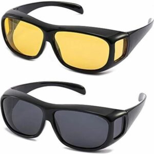Lunettes de Soleil B3K9K - 2PCS HD Anti-Réflecteurs pour Vision de Jour et de Nuit - Conduite Sécurisée