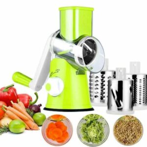 Mandoline à Légumes en Acier Inoxydable - 3 Lames, Spiraliseur Manuel et Râpe pour Découpes Parfaites